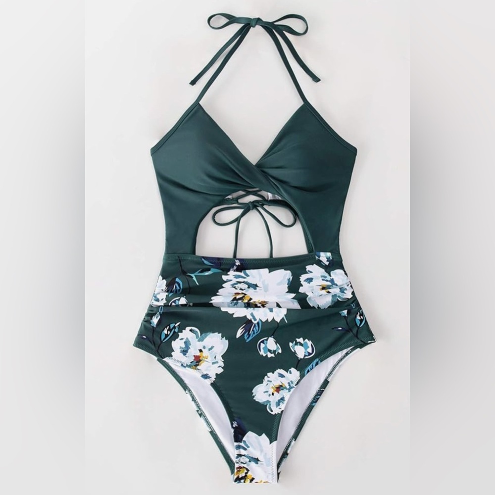 Floral Cutout One Piece Swimsuit
